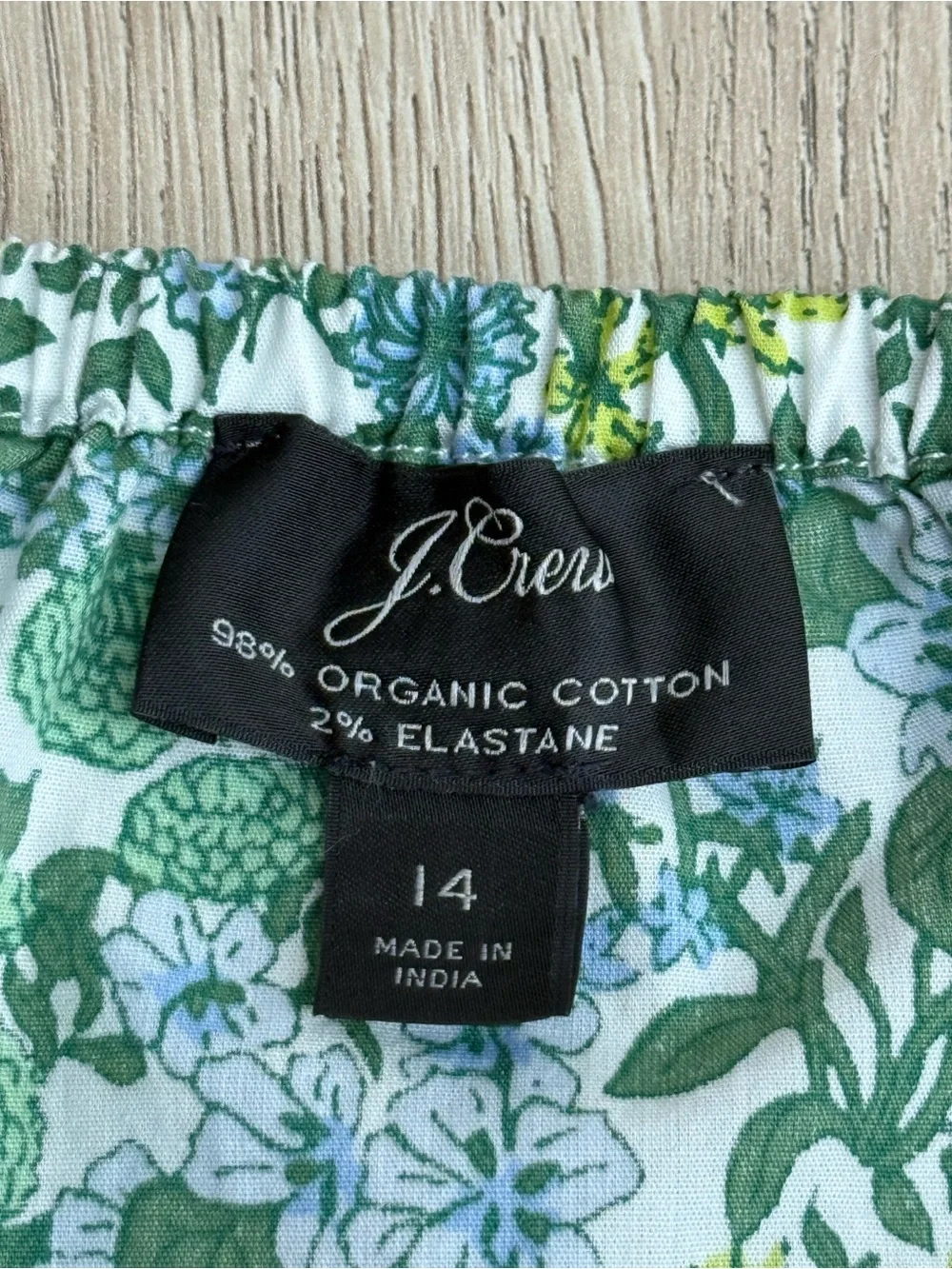J.Crew Tie-Back Stretch Cotton Poplin-blend Top Blouse Fete Floral Green Sz. 14 - Picture 6 of 15